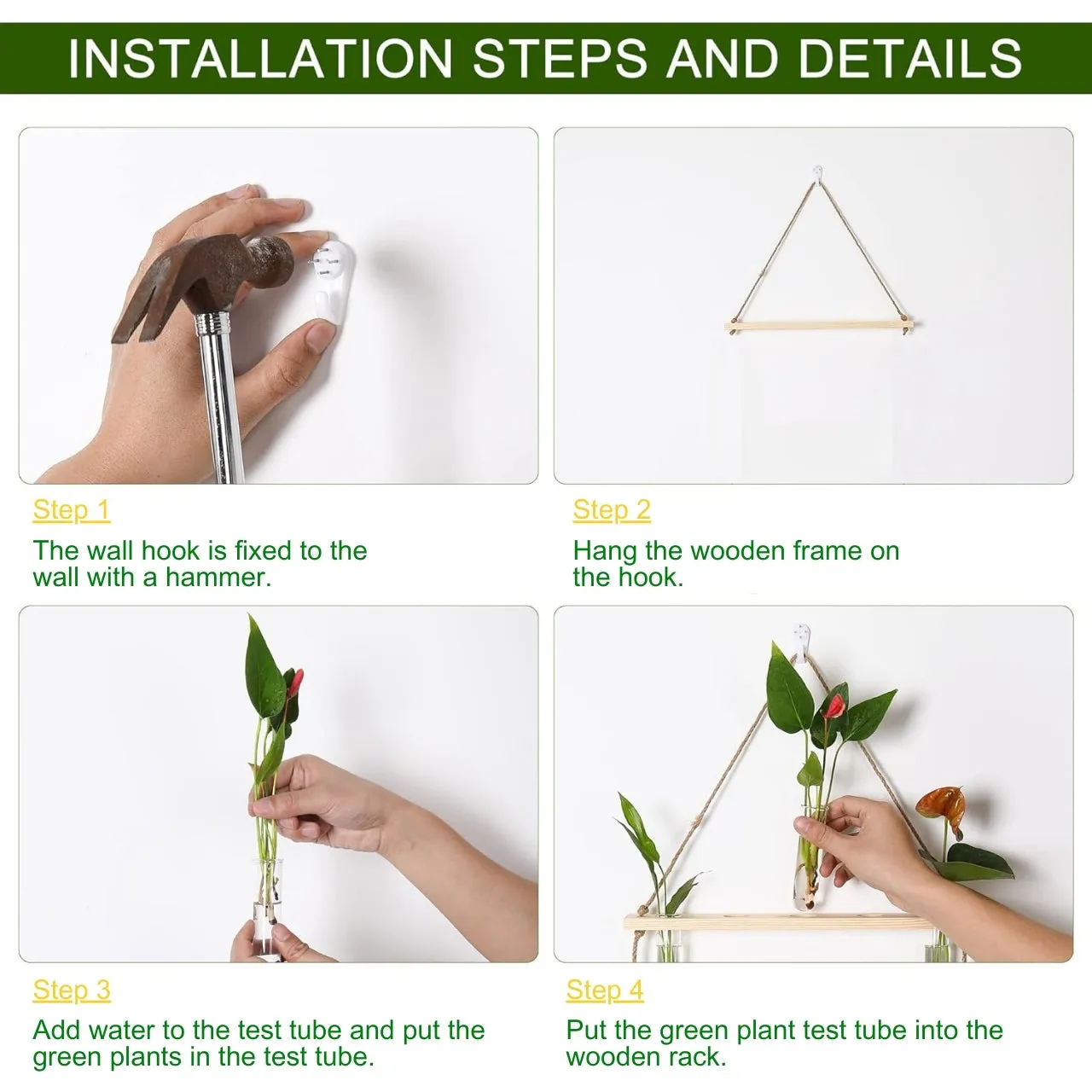 1-Tier Wall Hanging Test Tube Planter.