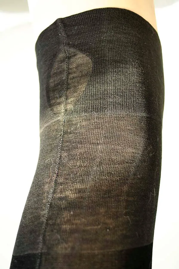 1800s Original Antique Victorian Black Silk Knit Stockings