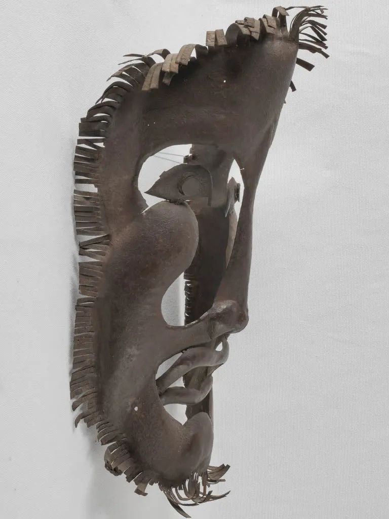 1950s Iron Mask Sculpture in the Style of Jean Cocteau 18½"