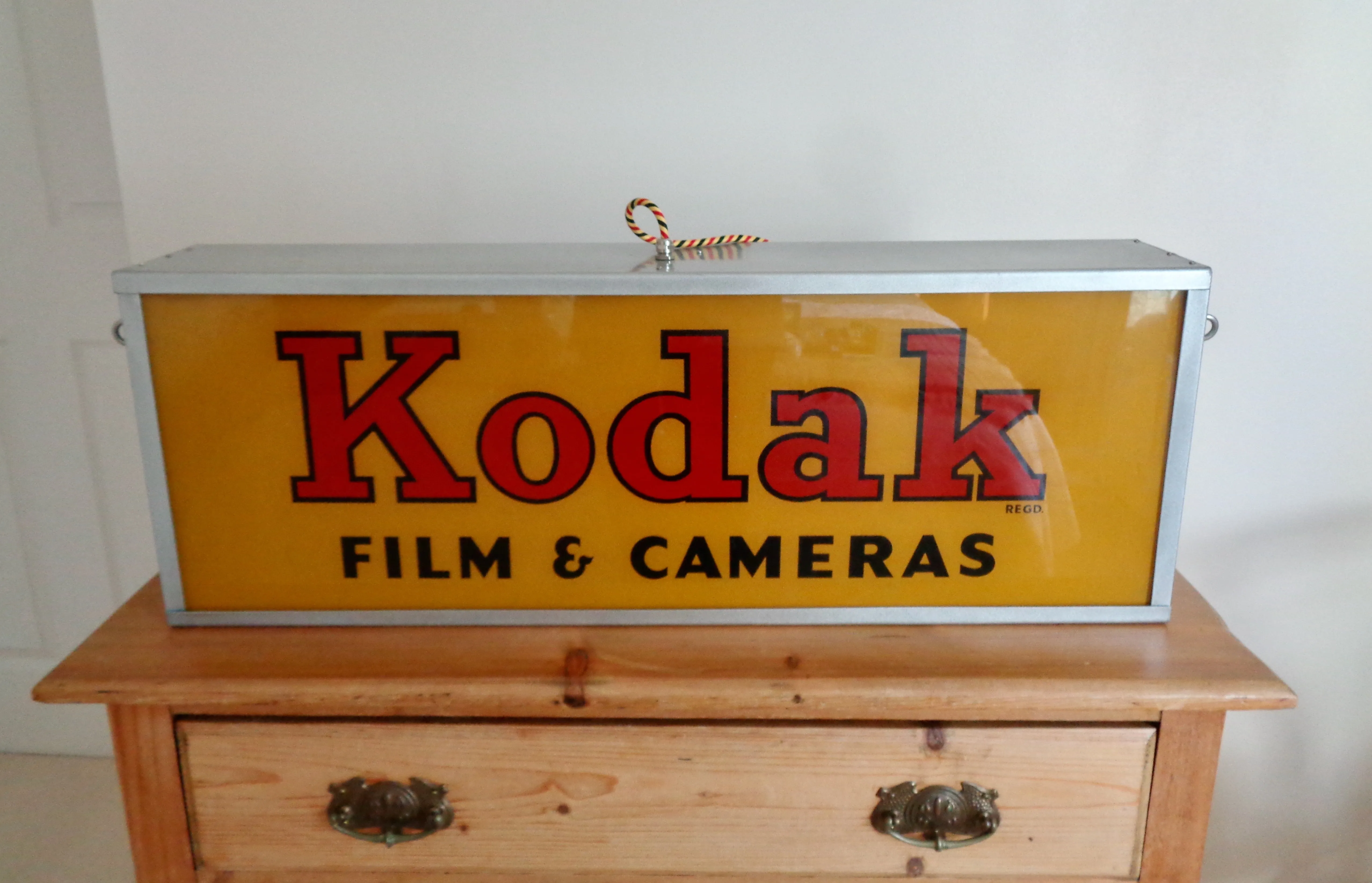 1950s Kodak Advertising Sign Lamp. Novel Industrial Design Retro Lighting