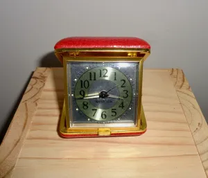 1977 Westclox Red Folding Travel Alarm Clock