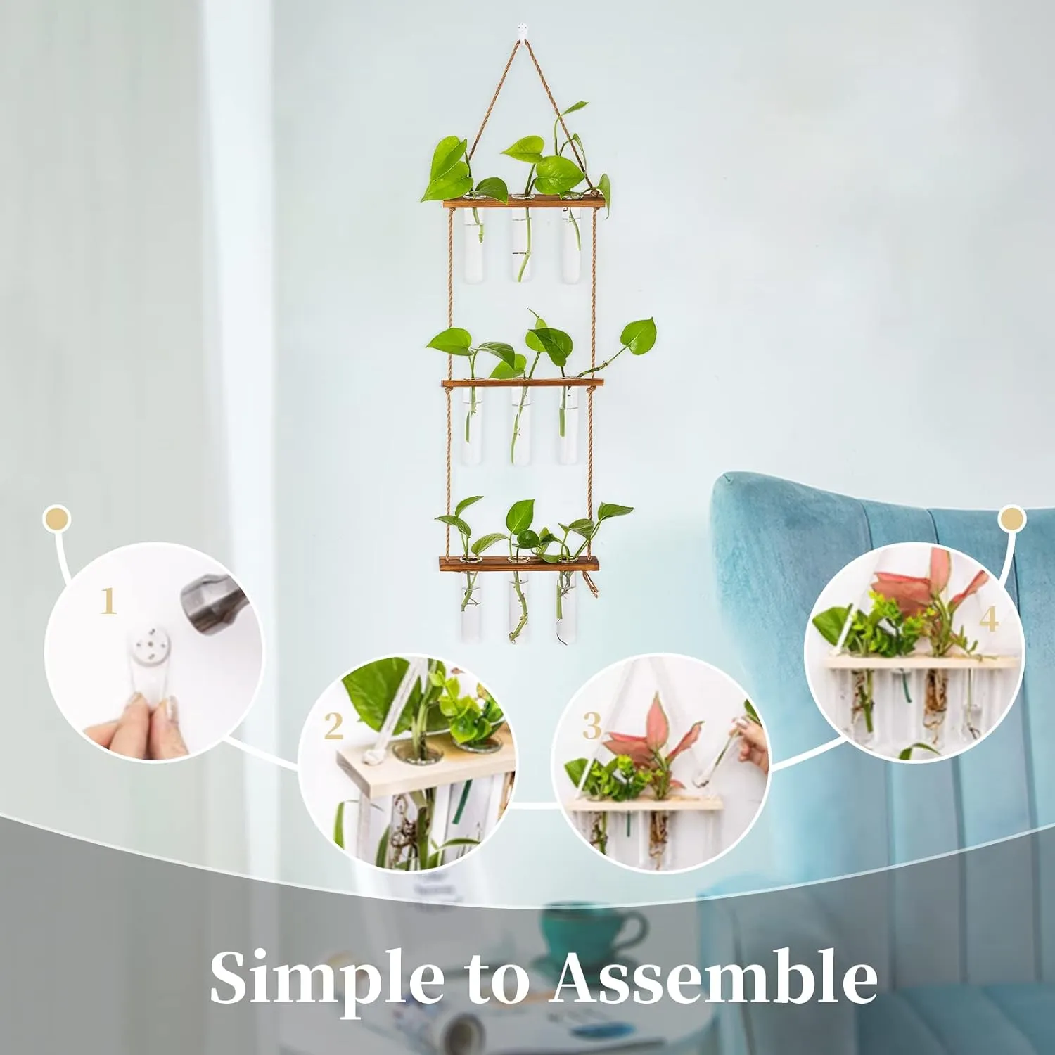 3-Tier Wall Hanging Test Tube Planter