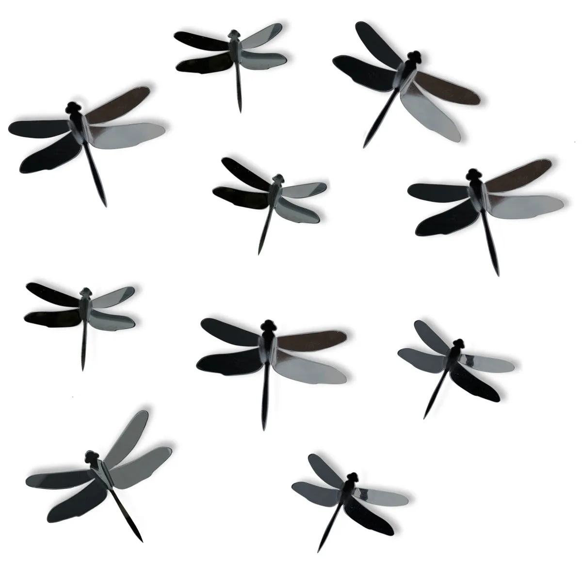 3D GRAY DRAGONFLIES PEEL & STICK MIRRORS