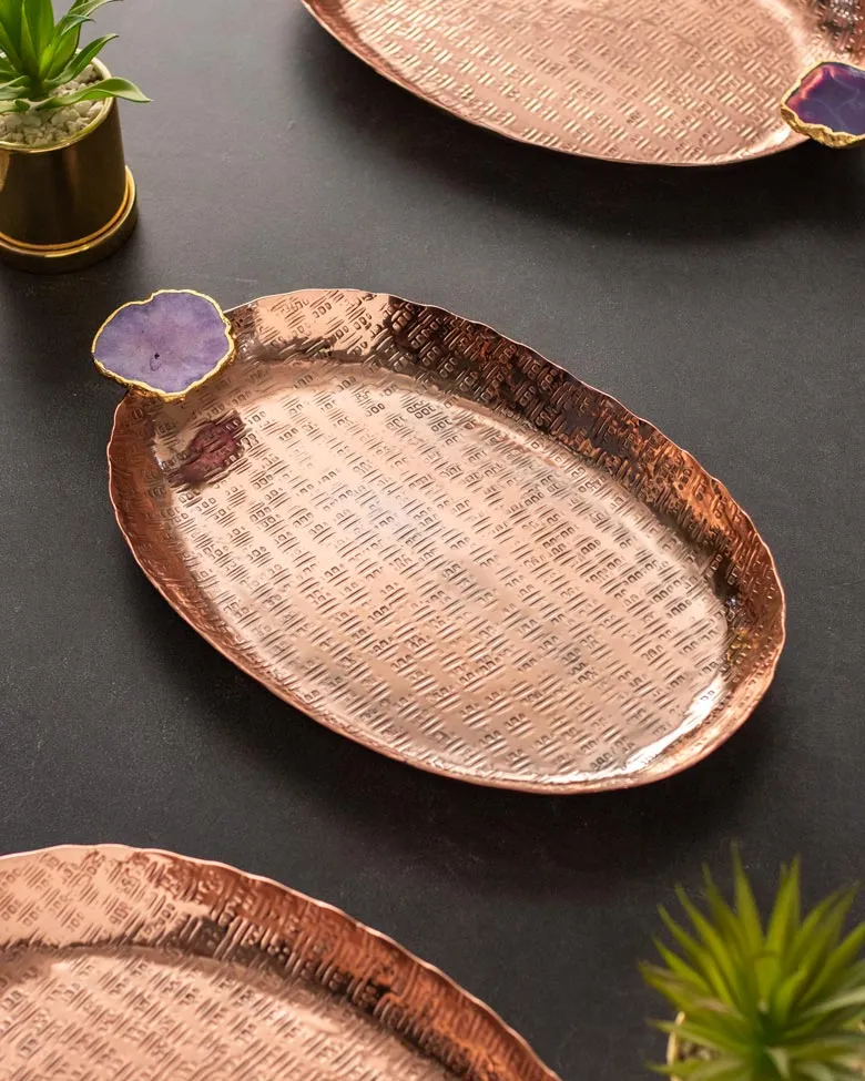 Agate Brass Decorative Tray