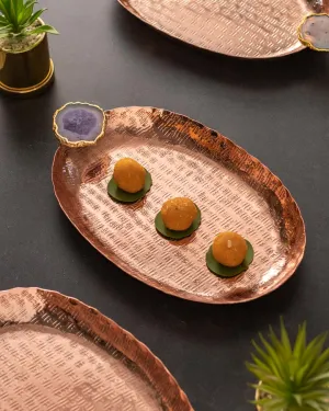 Agate Brass Decorative Tray