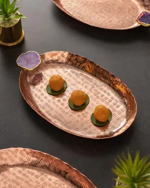 Agate Brass Decorative Tray