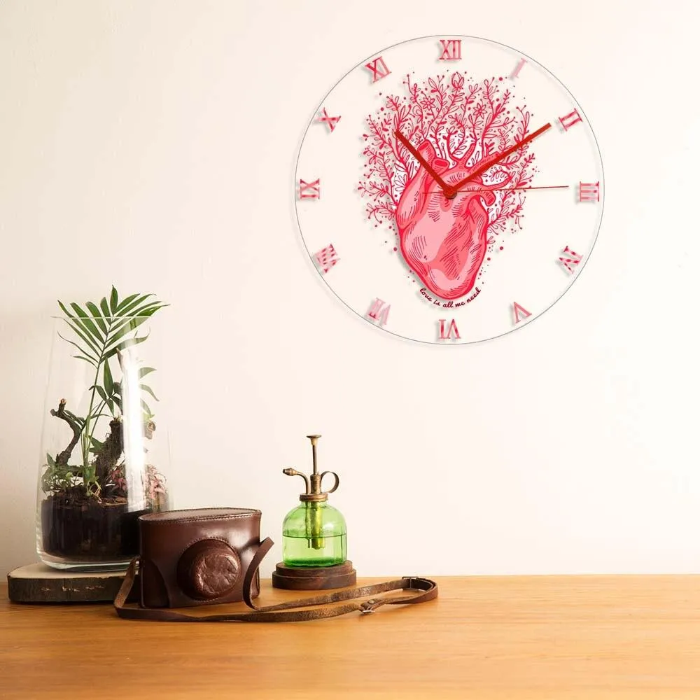 Anatomical Heart Wall Clock Heart Shaped Wall Clock Gift for Doctors Office Clinics Wall clock for Doctors and Heart Surgeon Wall clock gifts