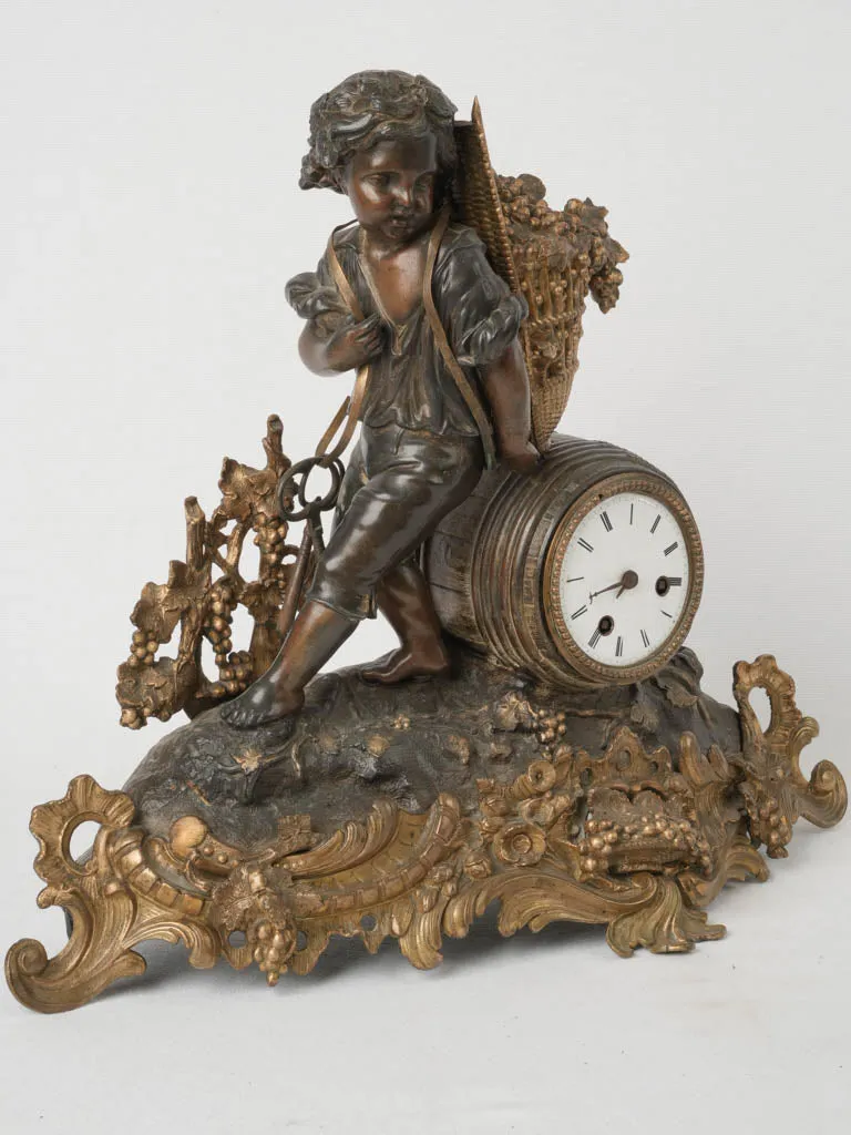 Antique French Rococo Style Mantle Clock