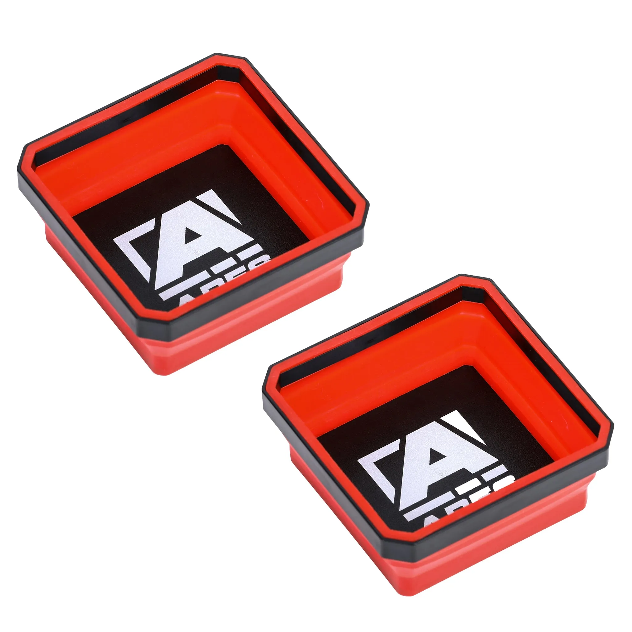 ARES 61008 - 2-Piece Red Collapsible Magnetic Parts Bowl Set