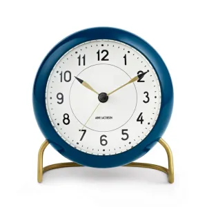 Arne Jacobsen - Station Alarm Clock - Petrol Blue