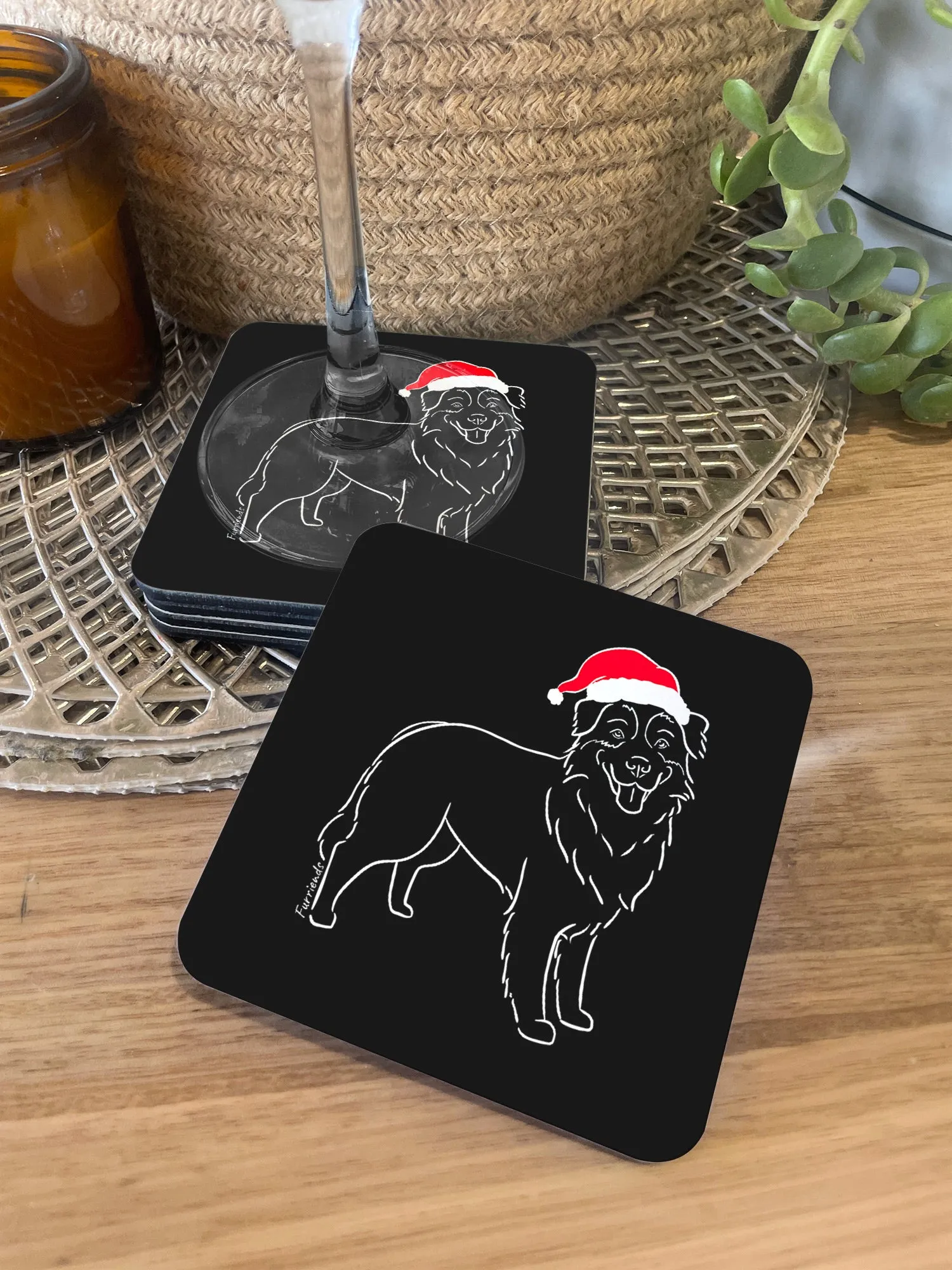 Australian Shepherd Christmas Edition Coaster