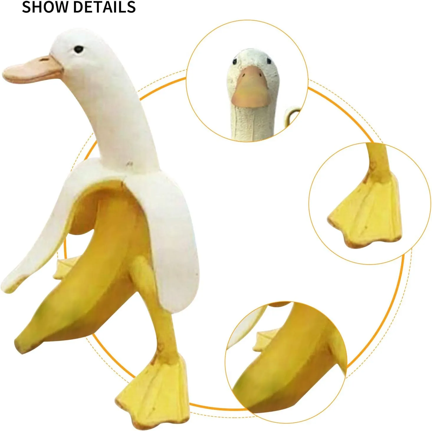 Banana Duck Sculpture, Creative Banana Duck Art Statue Garden Yard Outdoor Decor