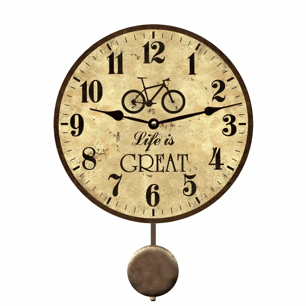 Bicycle Clock- Life is Great Bicycle Clock- Rustic Bike Clock