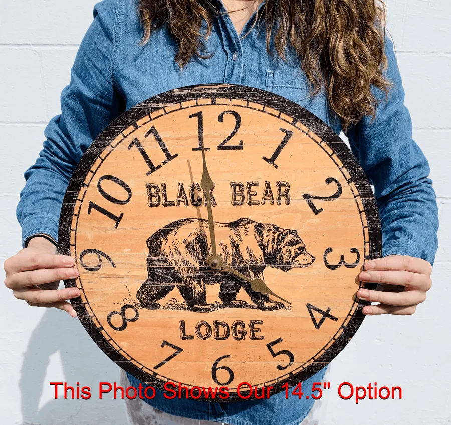 Black Bear Clock- Personalized Black Bear Clock