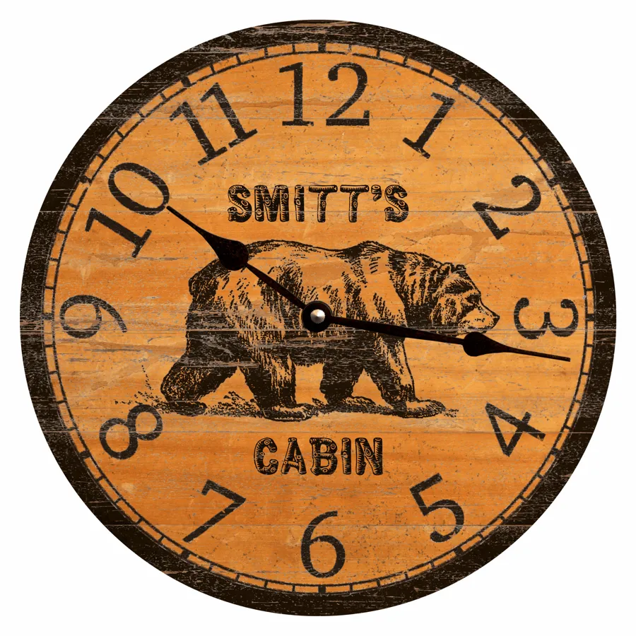 Black Bear Clock- Personalized Black Bear Clock