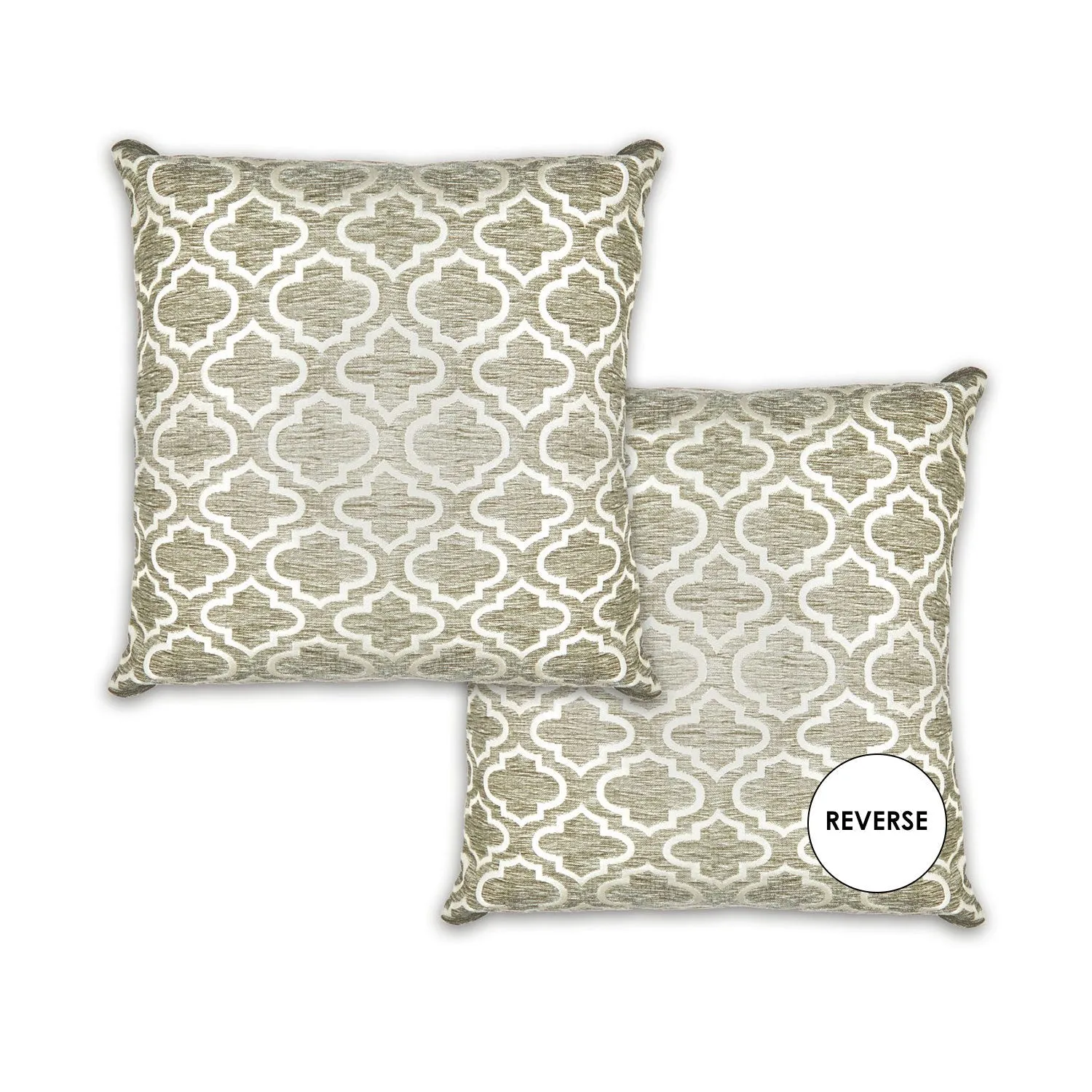 Bohemia Silver Jacquard Chenille Cushion (43cm x 43cm)