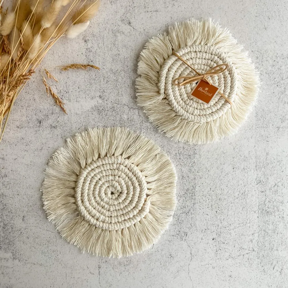 Boho Macrame Coasters, Macrame Cup Holders