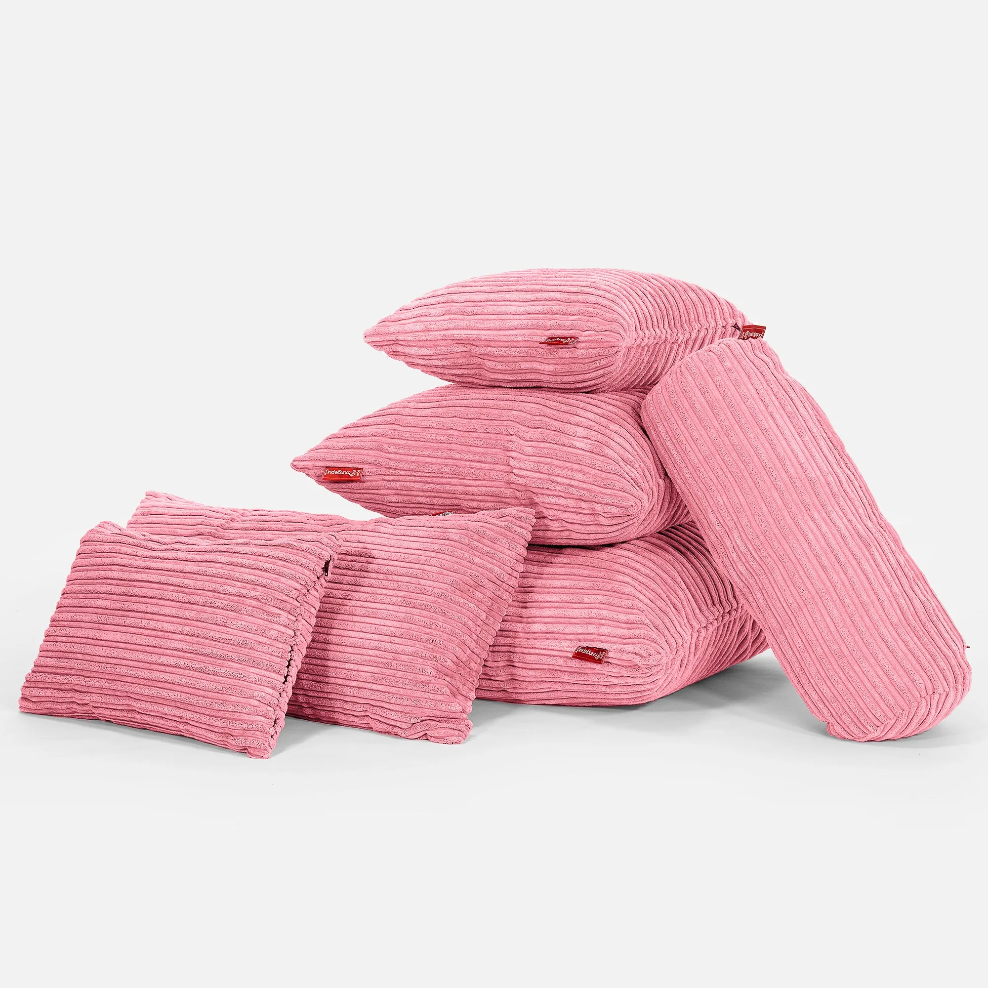 Bolster Scatter Cushion Cover 20 x 55cm - Cord Coral Pink