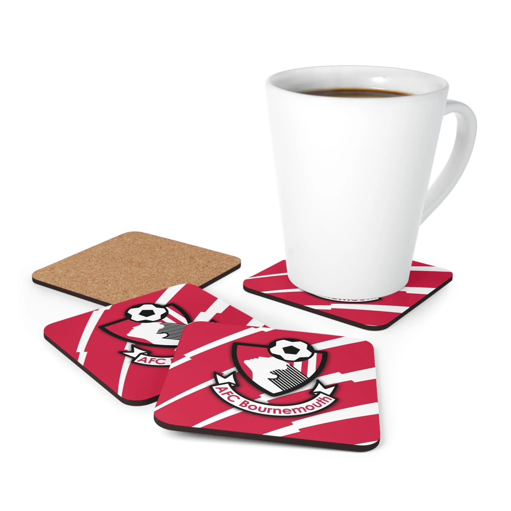 Bournemouth Retro Kit Corkwood Coaster Set