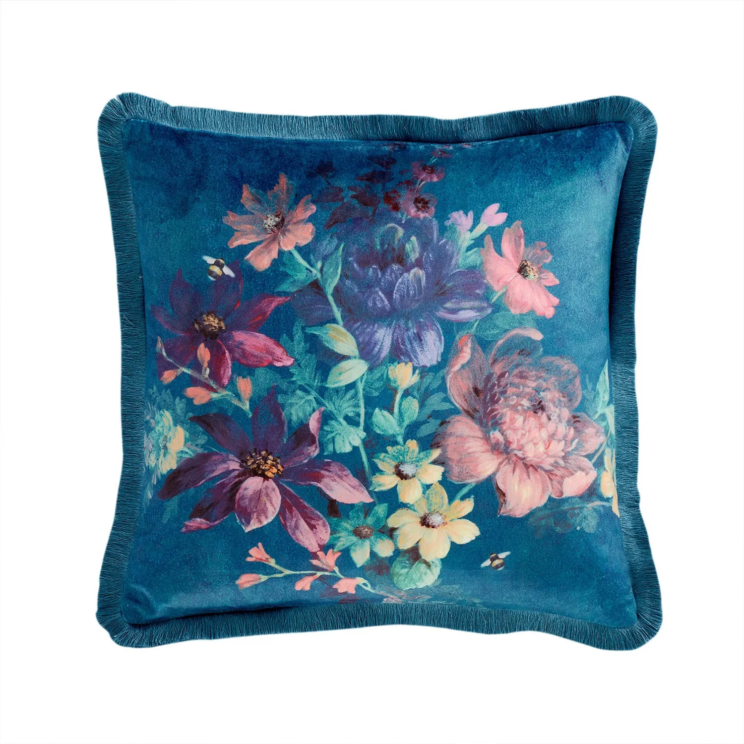 Bridgerton By Catherine Lansfield Romantic Floral Velvet Cushion (45cm x 45cm)