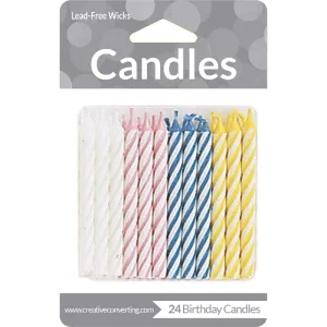 Bulk Assorted Striped Candles (288 per Case)