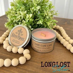 Candy Cane Lane 8 oz. wooden wick candle