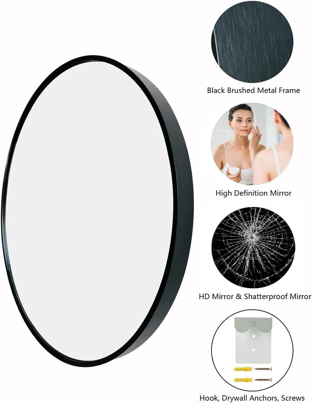 Cheval Glass Oval Shaped Wall Mirror Size 16 X 20 Inches