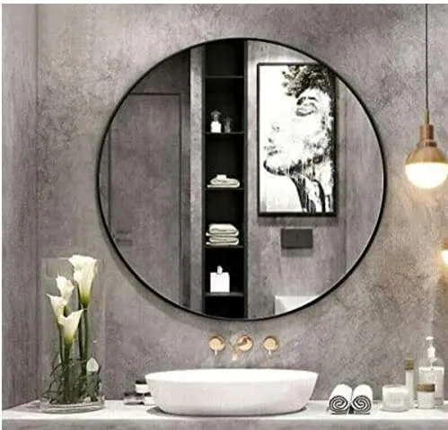 Cheval Glass Wall Mirror with Black Border Size 18 X 18 Inches