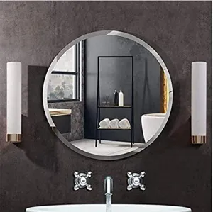 Cheval Glasses Frameless Round Wall Mirror for Wall Décor/Wash Basin/Bedroom - 24x24 Inch