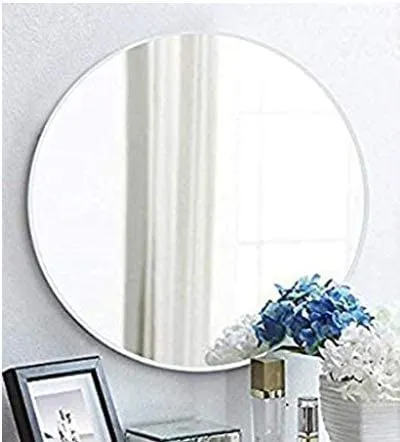 Cheval Glasses Frameless Round Wall Mirror for wash Basin - (16 x 16 inches)