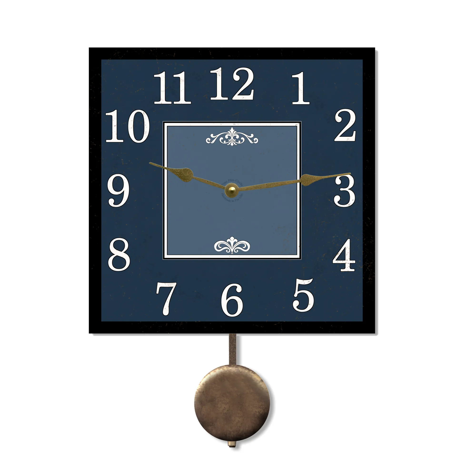 Classic Blue Square Wall Clock