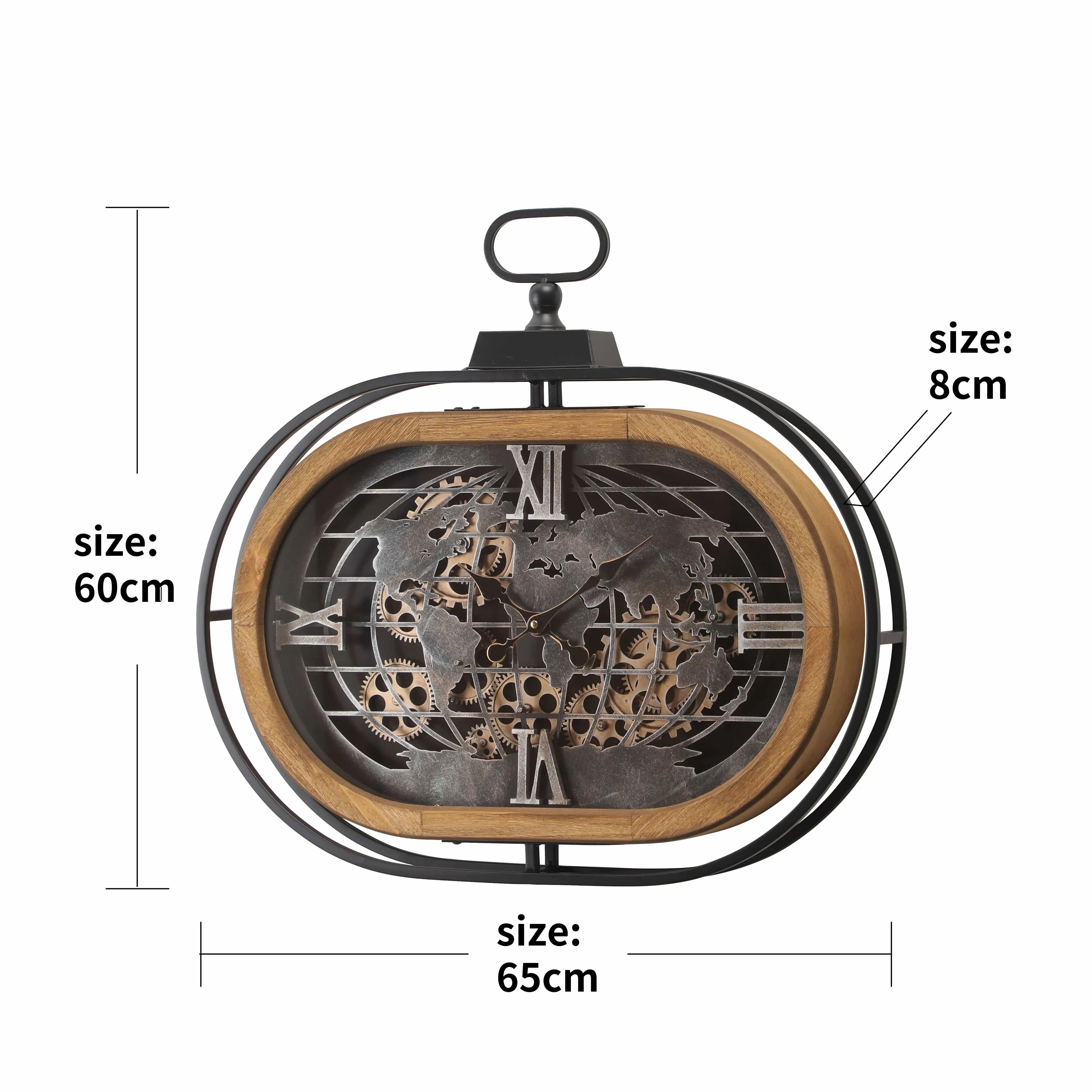 Colombo Oval Moving Cogs Wall Clock