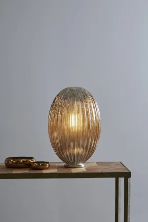 Costolette Medium Table - Smoke Grey - Medium Ribbed Glass Pod Table Lamp