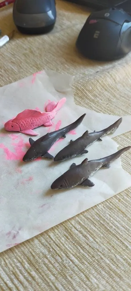 Crafting the Depths: Intricate Polymer Clay Shark Sculptures