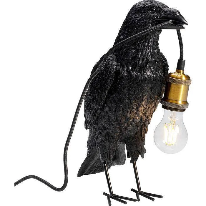 Crow Black Animal Table Lamp