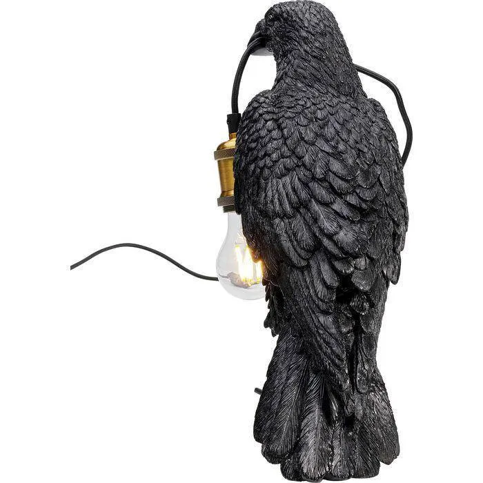 Crow Black Animal Table Lamp