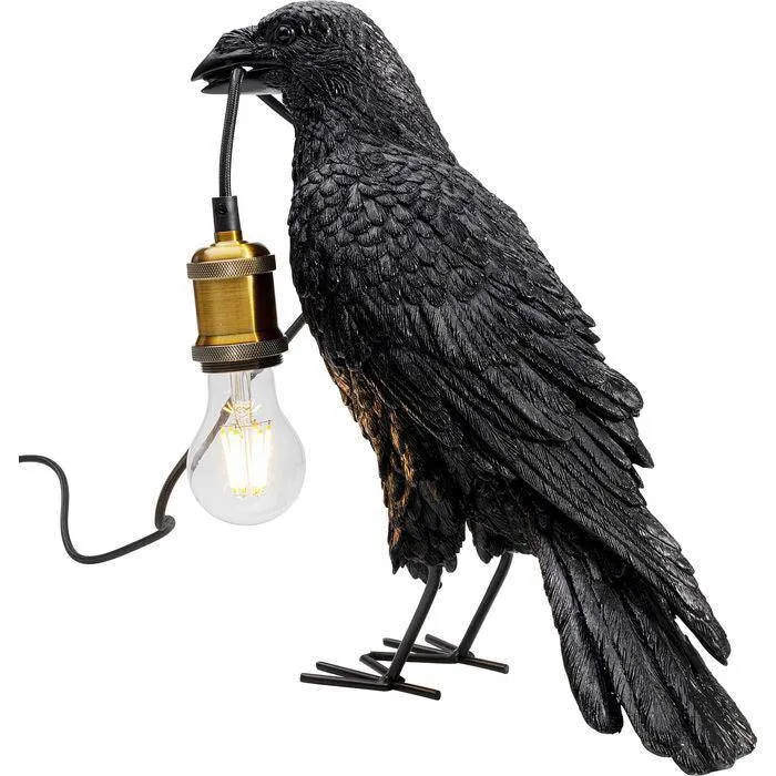 Crow Black Animal Table Lamp