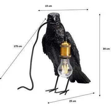 Crow Black Animal Table Lamp