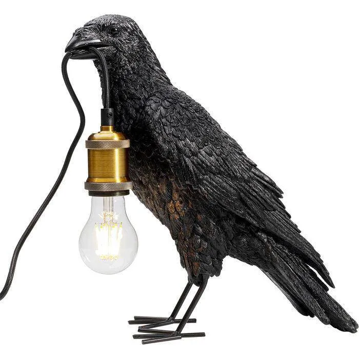 Crow Black Animal Table Lamp