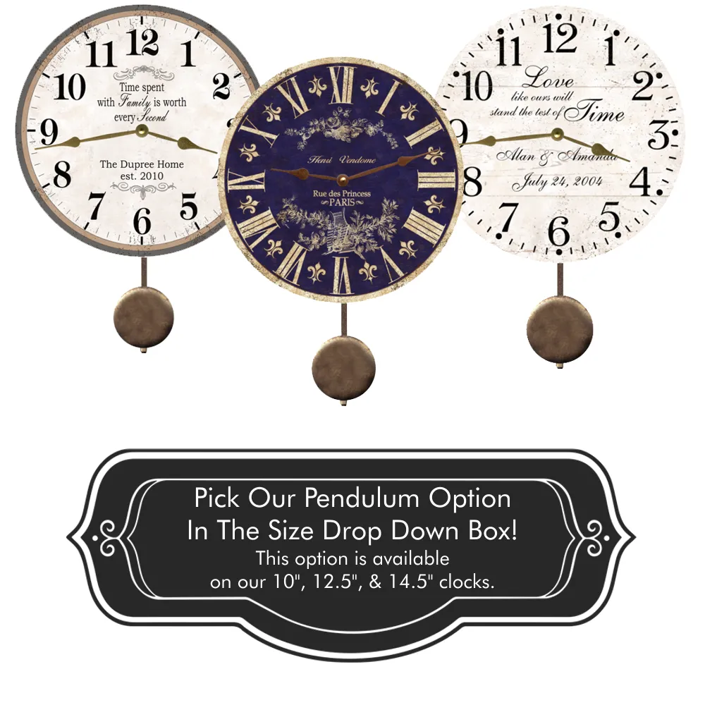 Customizable Rustic Black Wedding Clock- Perfect Wedding Gift