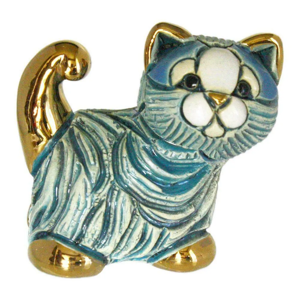 De Rosa Turquoise Mini Cat Figurine