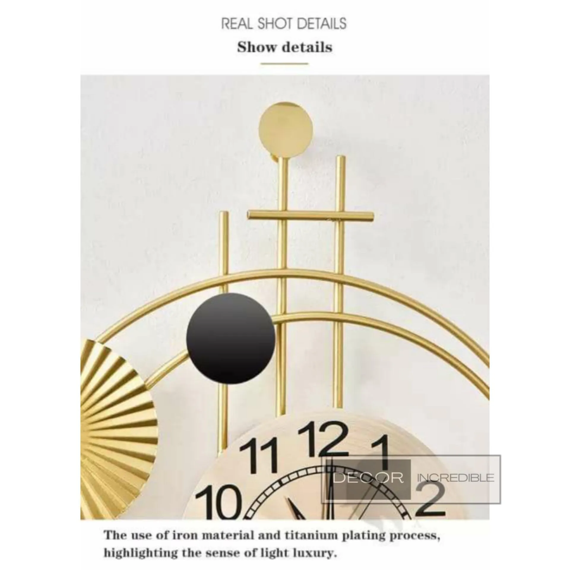 Decor incredible Precision Crafted Modern Golden Metal Wall Analog Clocks For Every Room [Size- 36X2X21 Inch]