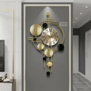 Decor incredible Precision Crafted Modern Golden Metal Wall Analog Clocks For Every Room [Size- 36X2X21 Inch]