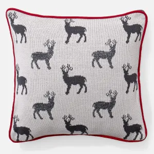 Decorative Cushion Cover 47 x 47cm - Knitted Stag