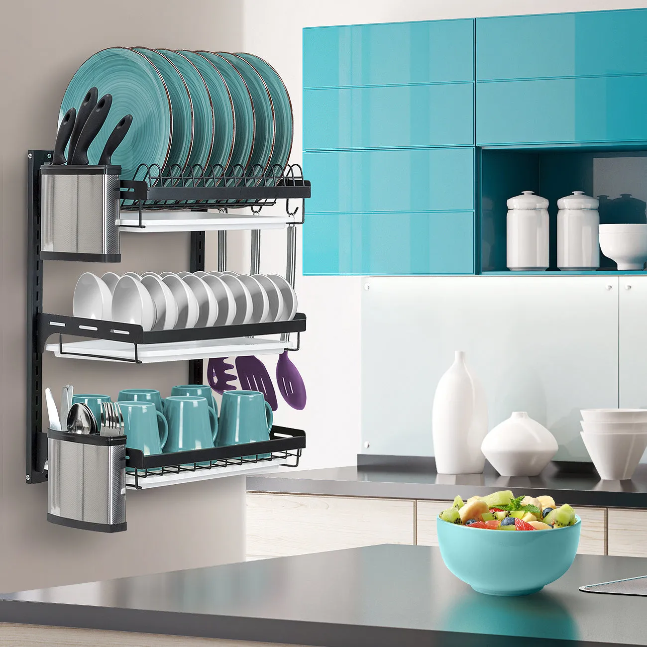 Dish Drying Wall Rack (3 Tier)