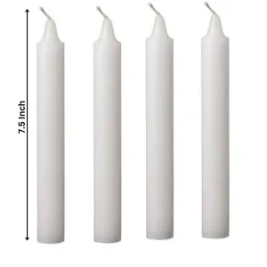 Diwali Candles For Home | Unscented Pure Wax Stick Candles | Long Burning  Candles | Perfect for Home Decor Lighting (White, 7.5 Inch)