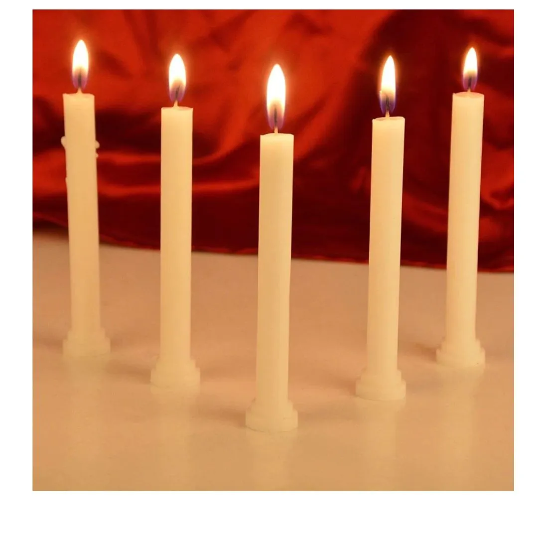 Diwali Candles For Home | Unscented Pure Wax Stick Candles | Long Burning  Candles | Perfect for Home Decor Lighting (White, 7.5 Inch)