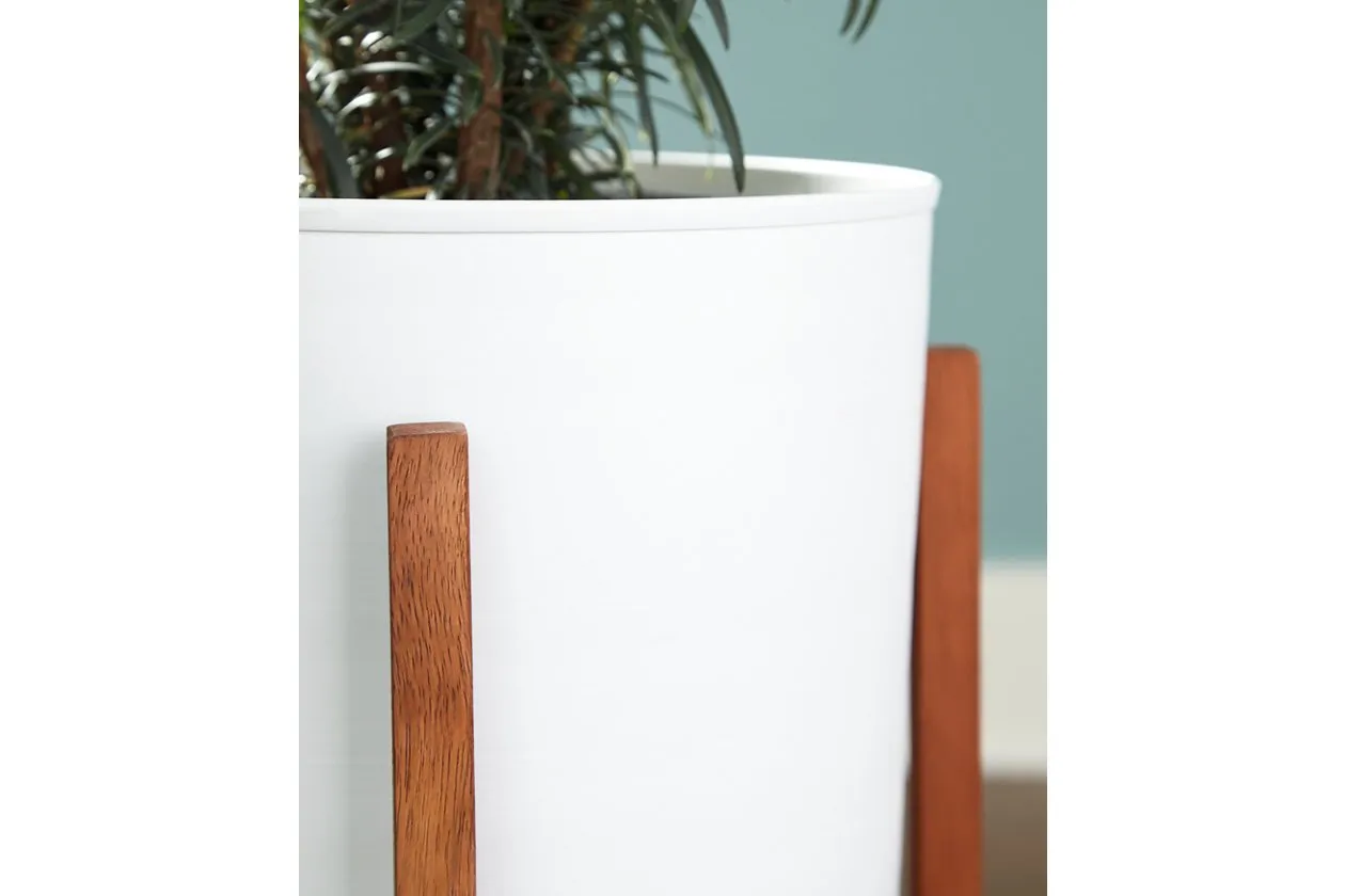 Dorcey White/Brown Planter (Set of 2)