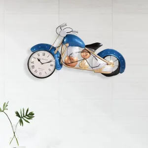 Ekhasa Metal Wall Clock for Home Decor | Metal Wall Art Fancy Clock for Living Room or Drawing Room | Wall Decor Latest Stylish Wall Clock for Bedroom or Sofa Wall (Bullet Bike Style)