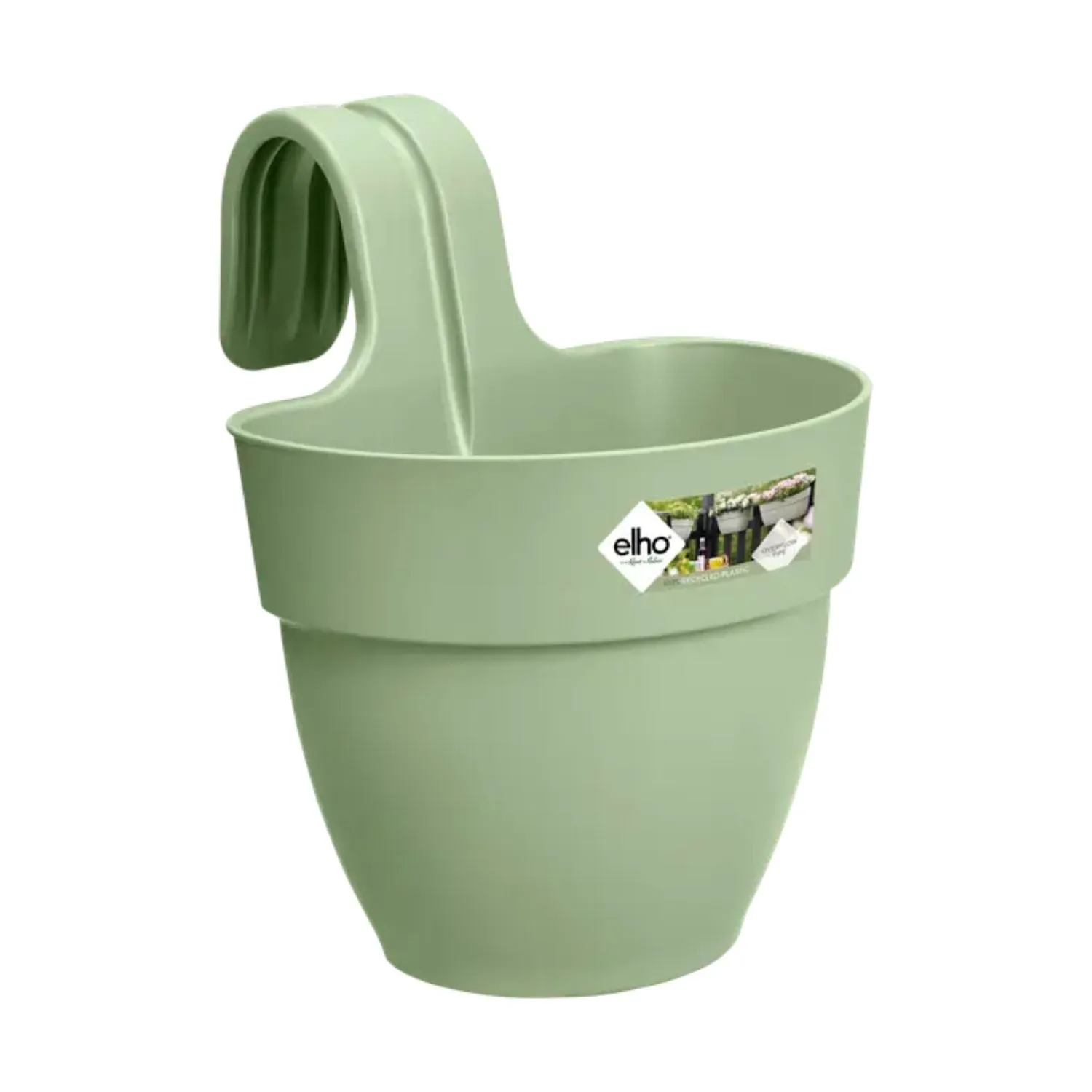 Elho 27cm Pistachio Green Small Vibia Campana Easy Hanger Planter